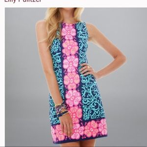 Lilly Pulitzer Delia Navy and Pink Shift Dress 00